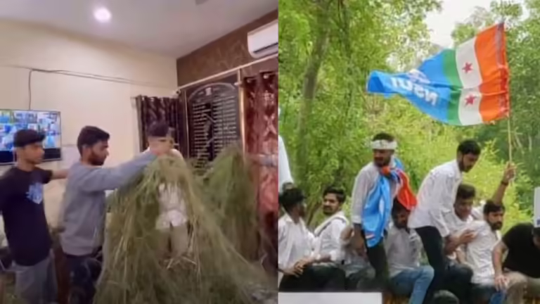 इंदौर के इस कॉलेज में NSUI का हंगामा… प्रिंसिपल ऑफिस का कांच फोड़ा, कमरे में फेंका कचरा