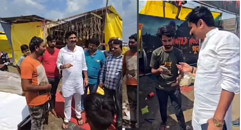 गरबा पंडाल में हिंदू नाम से परमिशन लेकर मेला लगाने वाले मुस्लिम व्यापारियों का मेले से हटवाया