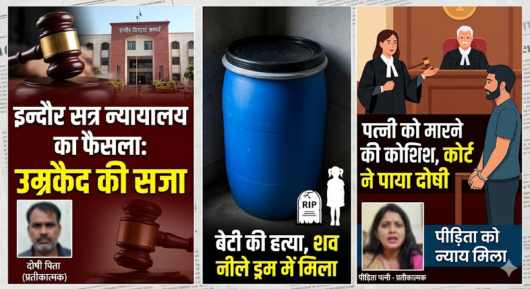 इंदौर में पहले बेटी को मारकर नीले ड्रम में भरा, फिर पत्नी को मारने की कोशिश, कोर्ट ने सुनाई उम्रकैद की सजा