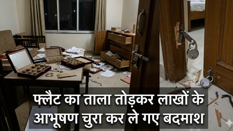 इंदौर के तेजाजी नगर में फ्लैट का ताला तोड़कर लाखों के आभूषण चुरा कर ले गए बदमाश