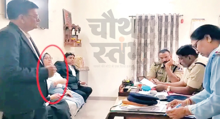 एमजी रोड थाने पर कांग्रेसी पार्षद फौजिया शेख अलीम से पूछताछ