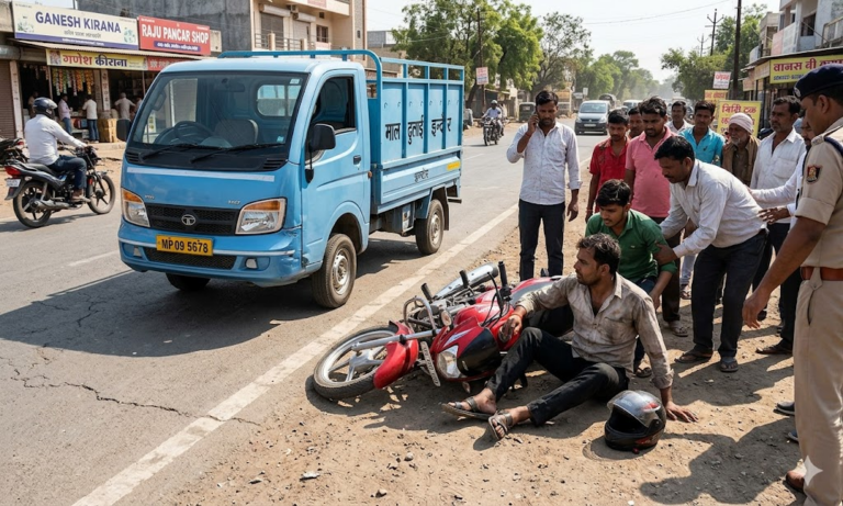 मिनी ट्रक ने मारी टक्कर