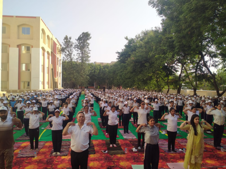 योग को बढ़ावा देने के लिए सैकड़ों युवाओं ने एकत्रित होकर किया योग