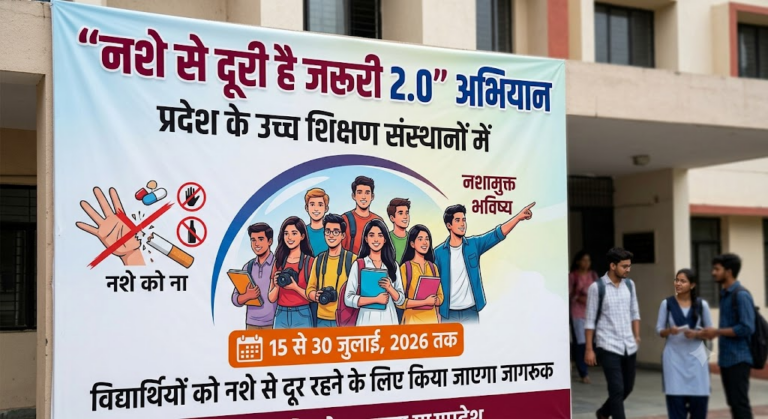 प्रदेश के उच्च शिक्षण संस्थानों में चलेगा “नशे से दूरी है जरूरी 2.0” अभियान